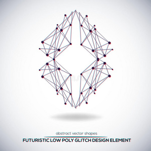 抽象矢量多边形未来派形状。 故障设计。