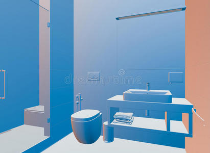 浴室的三维渲染