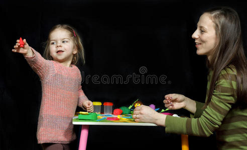 假日 教育 起源 女孩 颜色 活动 母亲 可爱的 油漆 面对