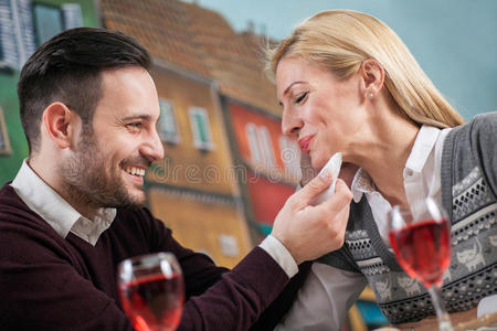 新的 玻璃 男人 女士 庆祝 男朋友 酒吧 情人 咖啡馆