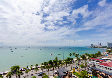 码头 芭堤雅 摩天大楼 咖啡馆 泰语 傍晚 海滩 颜色 城市景观