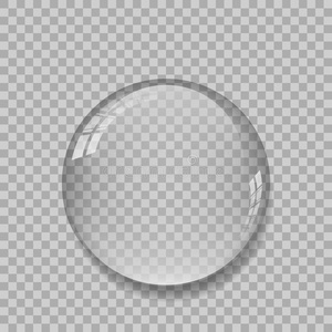 透明背景上反射的水晶球。