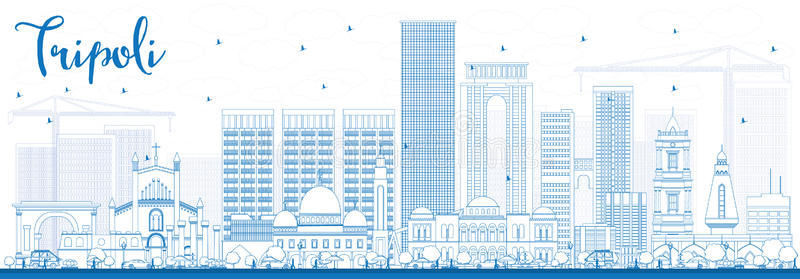 轮廓 城市 房子 利比亚 城市景观 风景 大都市 插图 概述