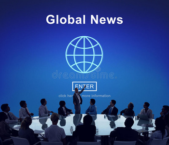 全球新闻在线技术更新概念