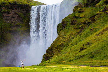 冰岛 北欧 保护 班达纳 天空 彩虹 悬崖 美女 风景 颜色