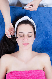 肤色 治疗 制作 触摸 准备 照顾 皮肤 头发 女人 美化