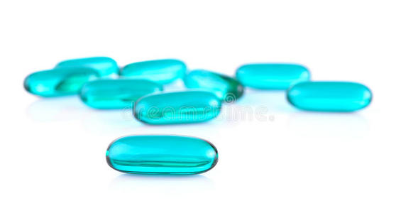 蓝色透明丸含量药物胶囊