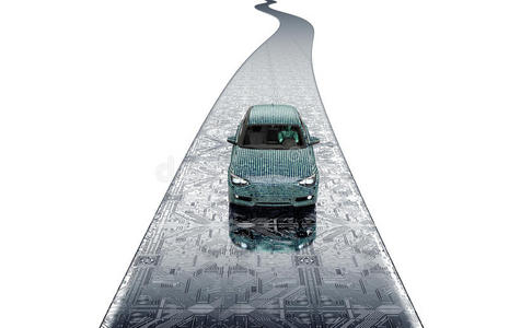 开车 驾驶 雷达 自己 无人驾驶 系统 未来 插图 电路