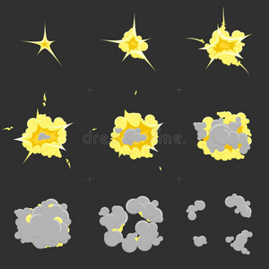 框架 卡通 繁荣 击败 爆炸 电影 动画 闪光 运动