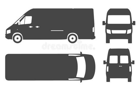 商业面包车轮廓矢量图标