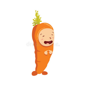 素食主义者 胡萝卜 插图 自然 性格 蔬菜 卡通 食物 幸福