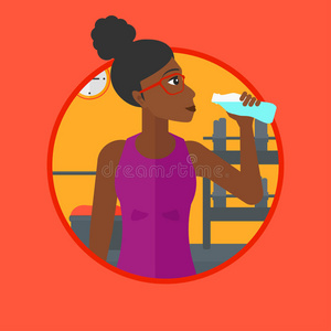 插图 锻炼 活动 健美运动员 瓶子 非洲裔美国人 健身房