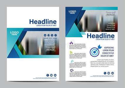 小册子布局设计模板。 年度报告传单封面介绍现代背景。 插图向量在A4中