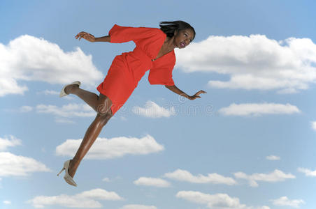 从天而降的女人插画