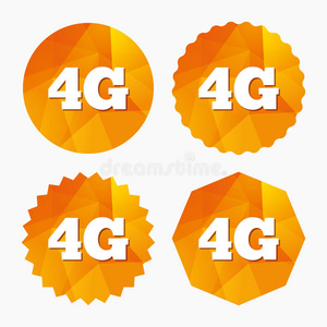 4g标志。 移动电信技术。