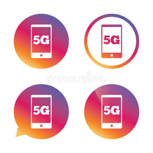 5g标志。 移动电信技术。