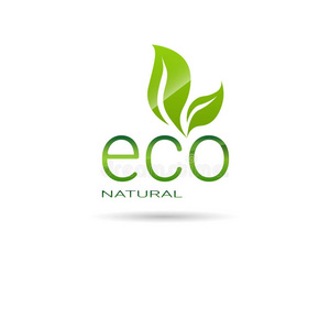 生态友好的有机天然产品网页图标标志