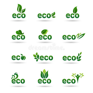 环保有机天然产品网页图标设置绿色标志收集