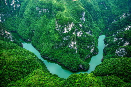 重庆云阳龙潭国家地质公园深河峡谷河流