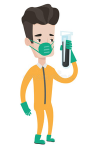 教授 实验室 液体 灾难 人类 生物危害 污染 环境 面具