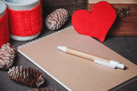 假日 咖啡 复制 杯子 日记 浪漫的 礼物 古老的 笔记本