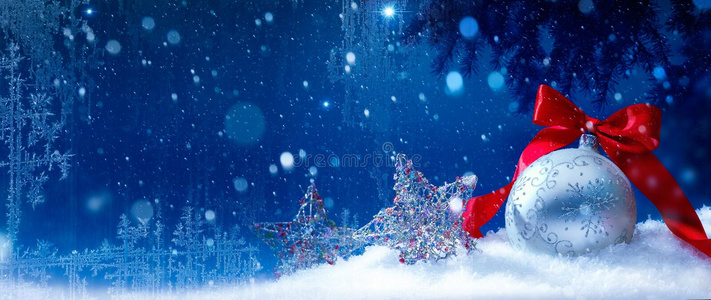 艺术蓝雪圣诞背景