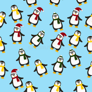 可爱的圣诞企鹅