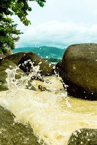 泻湖 自然 海滩 夏天 海岸线 冲浪 阳光 海岸 海的 南方