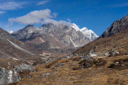 美丽的山景在卢姆德村，珠穆朗玛峰地区，n