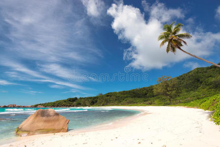 塞舌尔惊人的热带海滩