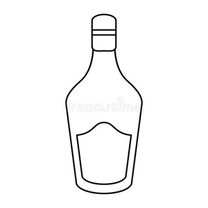 瓶奶油威士忌利口酒图标轮廓
