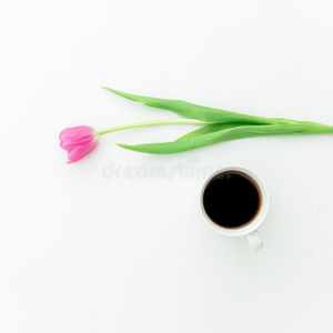 四月 女孩 早餐 粉红色 咖啡 最小值 花的 早晨 食物