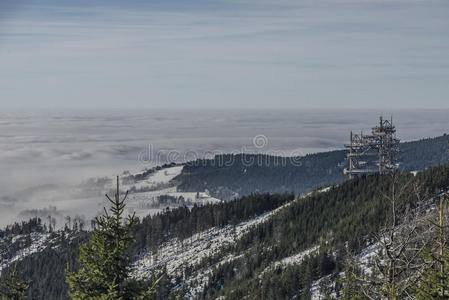 古老的 美丽的 观察 全景图 滑雪 风景 阴影 小山 圣诞节