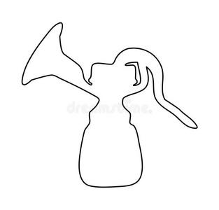 乳腺泵剪影矢量符号图标设计。