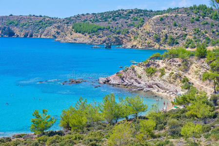 爱琴海 美女 美丽的 风景 目的地 地中海 假日 海滨 希腊
