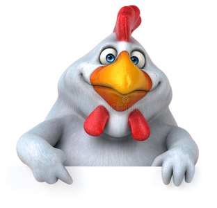 有趣的鸡肉3D插图