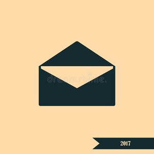 信封的平面样式图标。 电子邮件