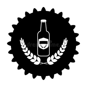 黑色啤酒帽标志图标图像