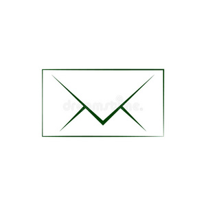 信封的平面样式图标。 电子邮件