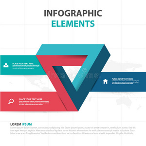 抽象彩色三角形业务信息图形元素，演示模板平面设计矢量插图用于网页设计