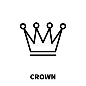 现代线条风格的皇冠图标或标志。