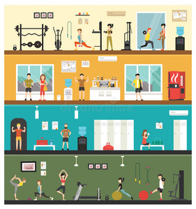 健美操力量健身平板室内外概念网插图