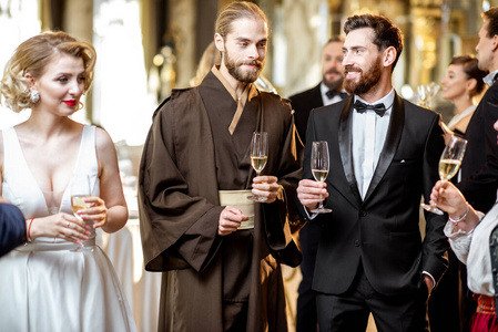 Elegant people during a celebration indoors