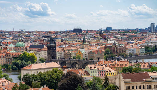 从城堡鸟瞰布拉格捷克共和国。