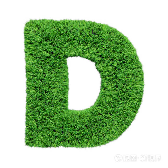 草本草字母大写字母d独立于白色3d插图