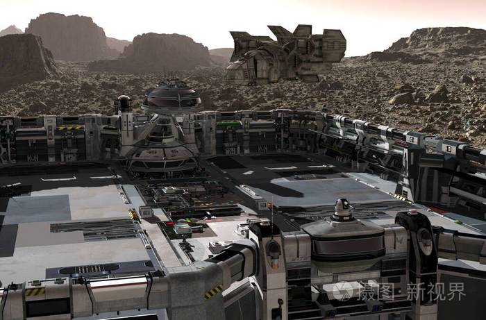 火星殖民地外星探险火星上的生命3d插图