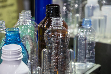 The various type of plastic bottles. 