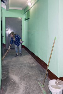 清理 女仆 工人 服务 清扫 房子 成人 清洁剂 女士 地板