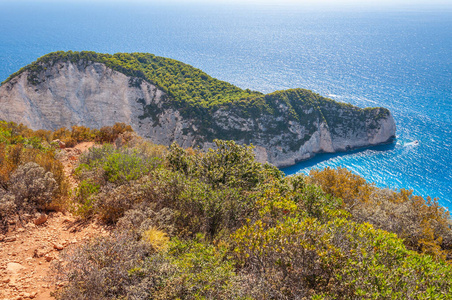 海景 地中海 海滩 海岸线 岩石 悬崖 美丽的 海岸 希腊
