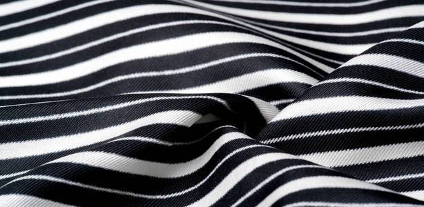  silk striped fabric. Black and white stripes. This beautiful, s